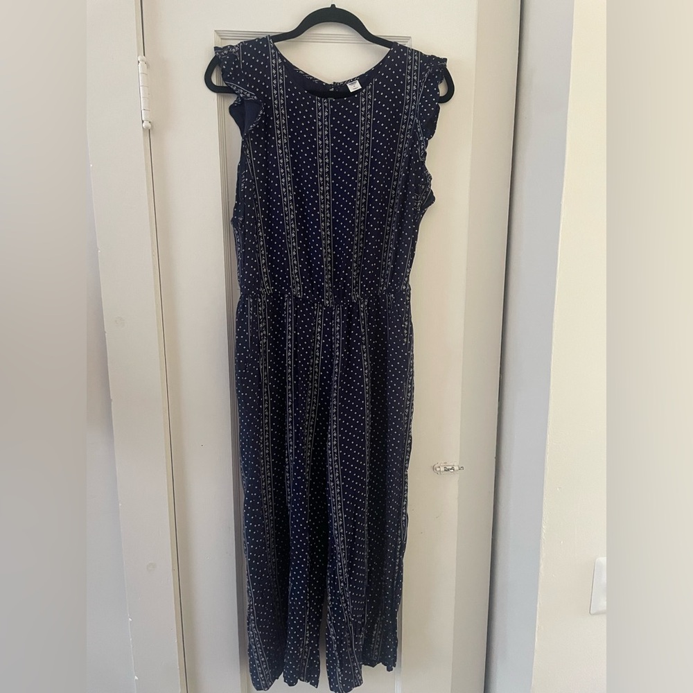 Old Navy Navy Blue Floral Jumpsuit